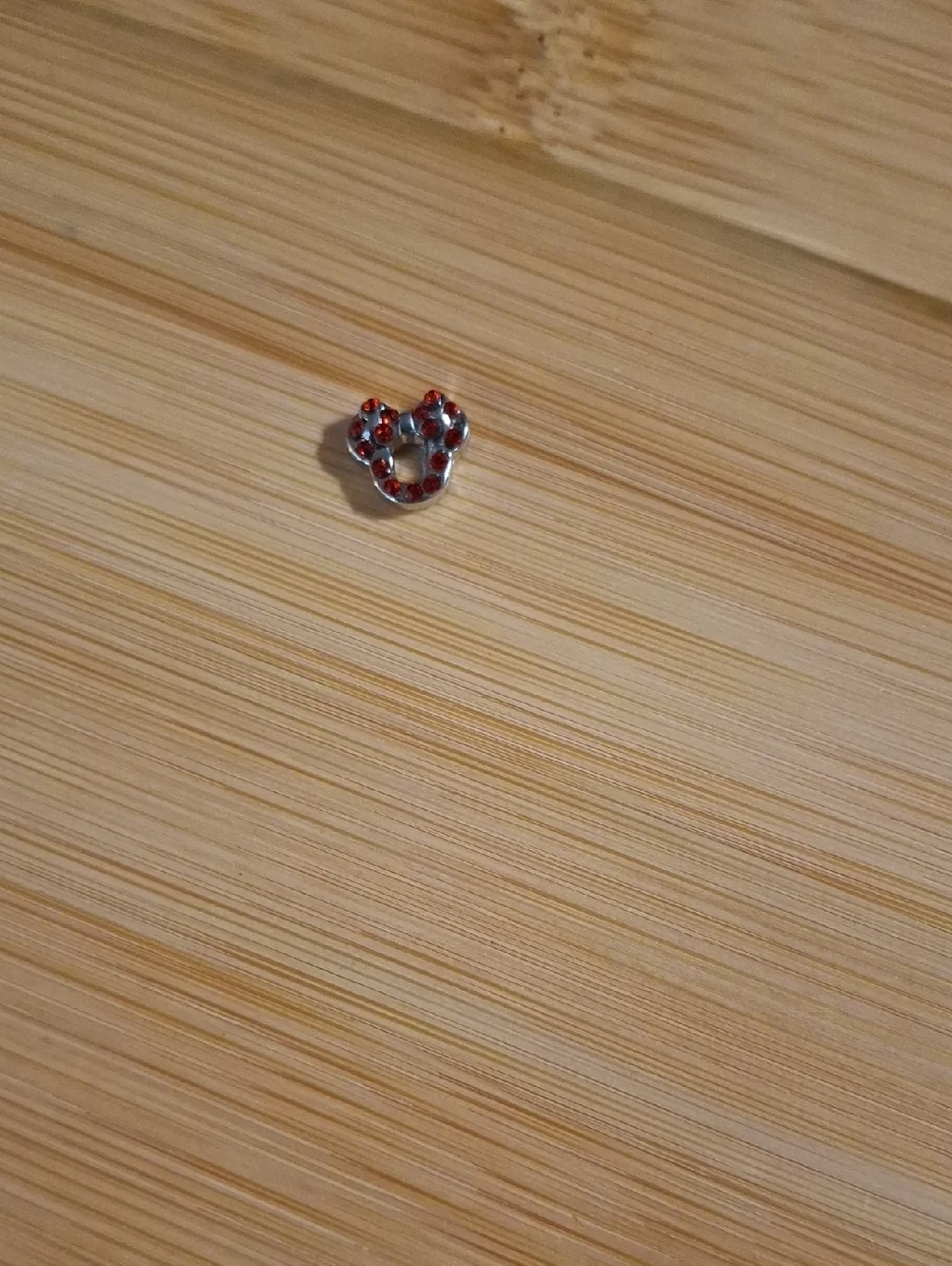 Minnie-Style Charm with Red Crystals For Floating Locket